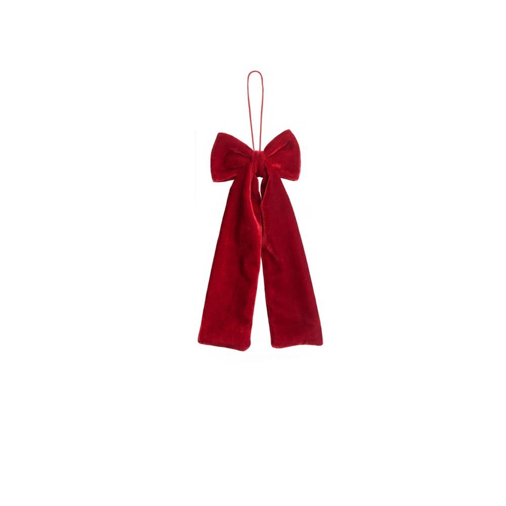 Red Bowknot Pendant Flannelette Christmas Tree Decorations New Christmas Bow Wedding Decor S