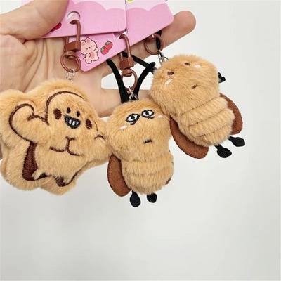 Creative Cockroach Plush Keychain Stuffed Animal Car Key Holder Backpack Pendant Key Chain Fun Gift Accessories