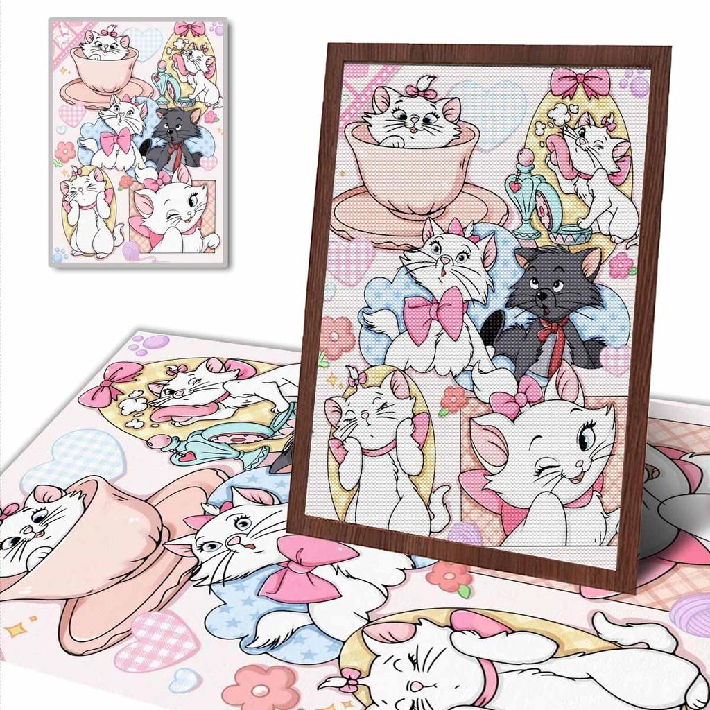 DIY Diamond Painting Lovely Kitten Cross Stitch Kit Mosaic Art Diamond Painting Full Circle Diamond Home Decoration