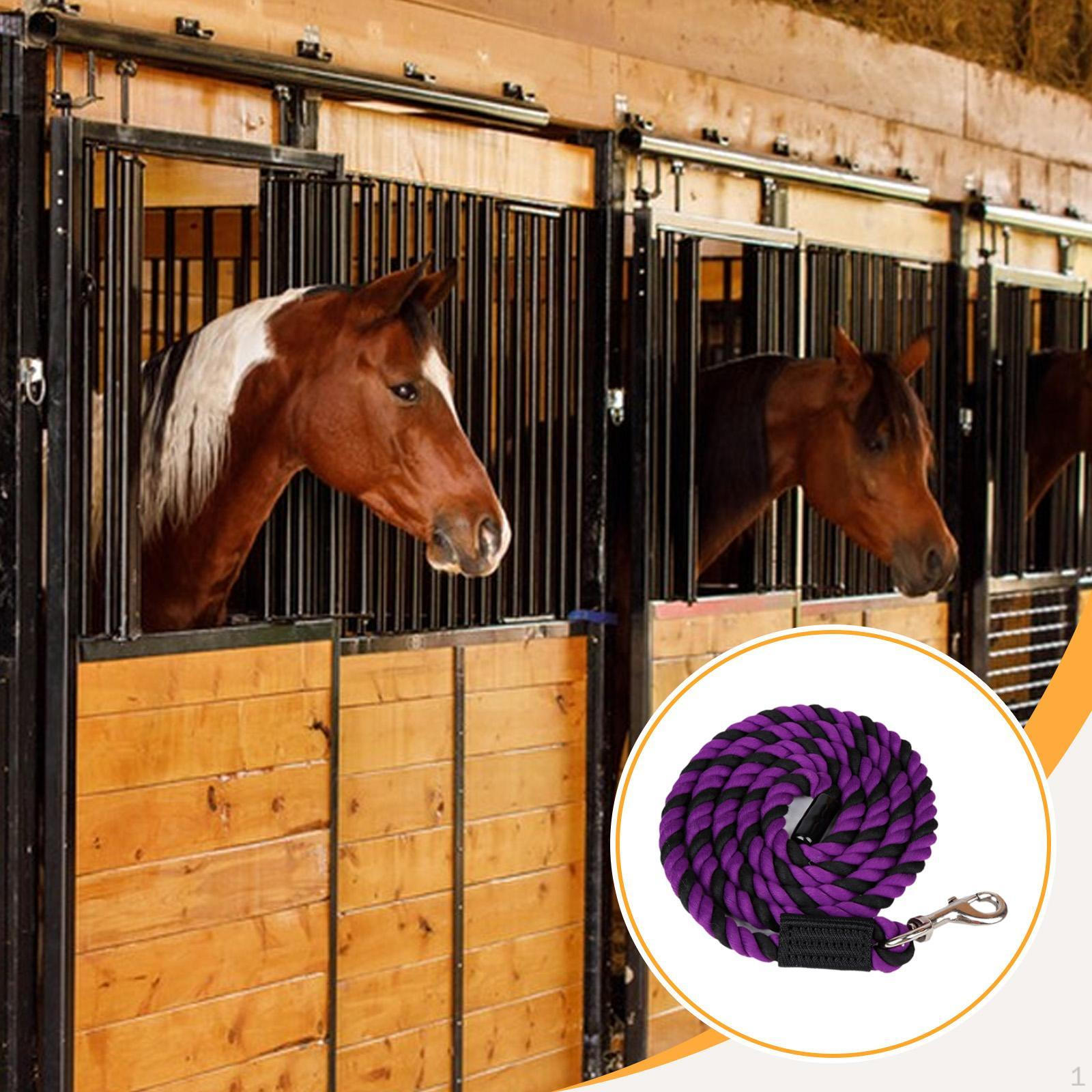 

Конная веревочная корда для лошадей с креплением к недоуздку или шлейке Purple Pink