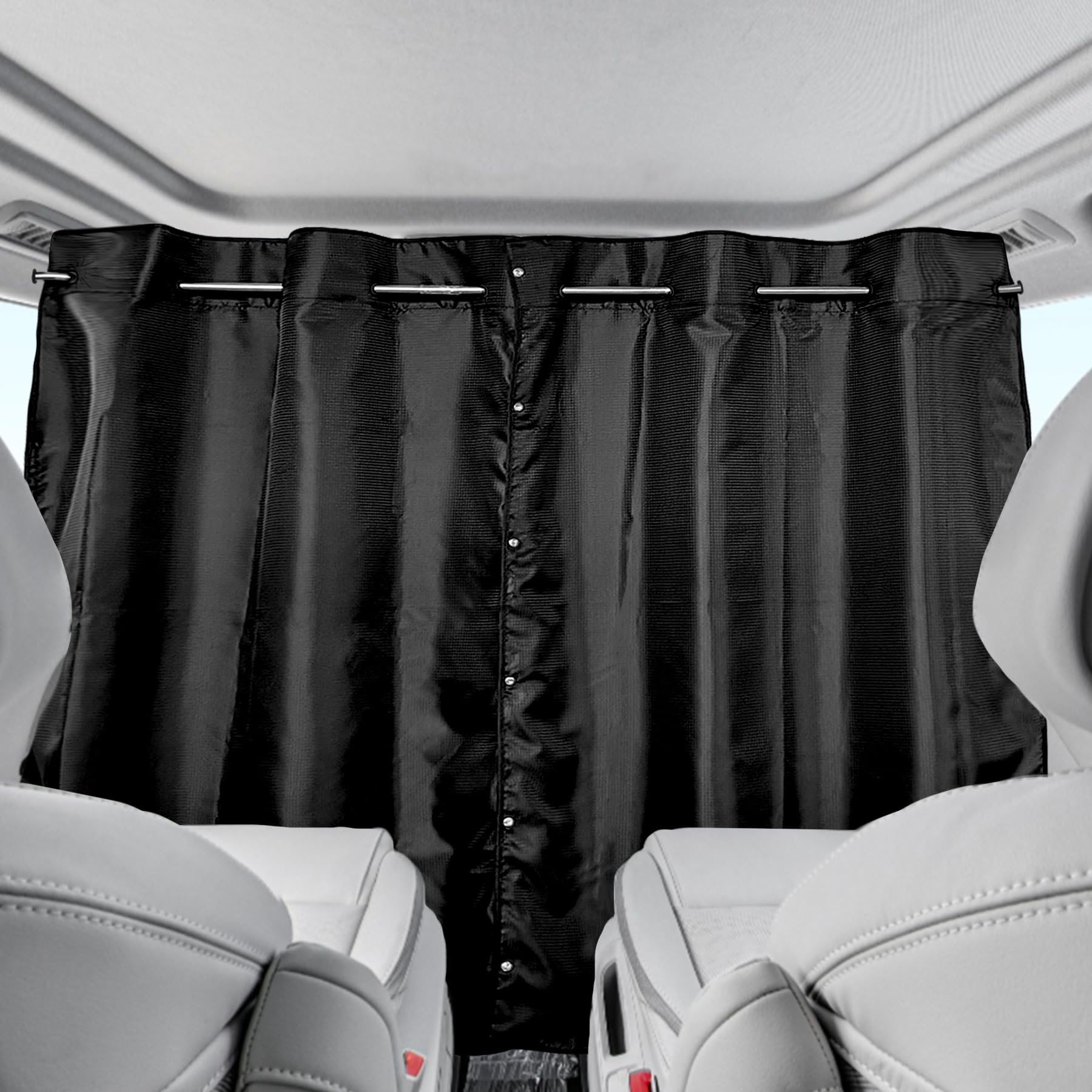 

COBIVI Автомобильные шторки-разделители с выдвижным механизмом Улучшают кондиционирование воздуха Открываются и закрываются в толстую клетку Длина 110 см х 160 см Конфиденциальность Аварийные чёрный