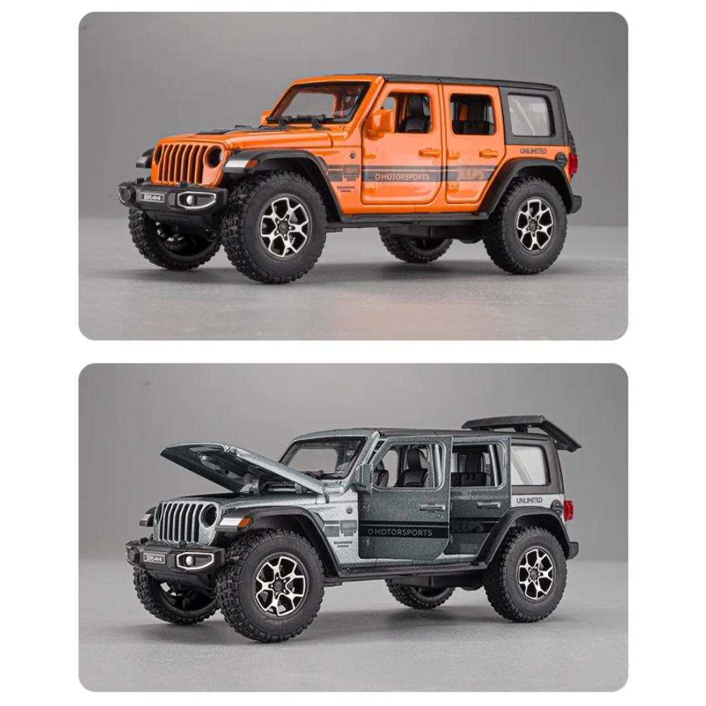 1/32 Scale Wrangler 4X4 Toy Car Models Alloy Diecast 6 Doors Opened Sound Light Pull Back Scale Model Cars Toys Holiday Gifts