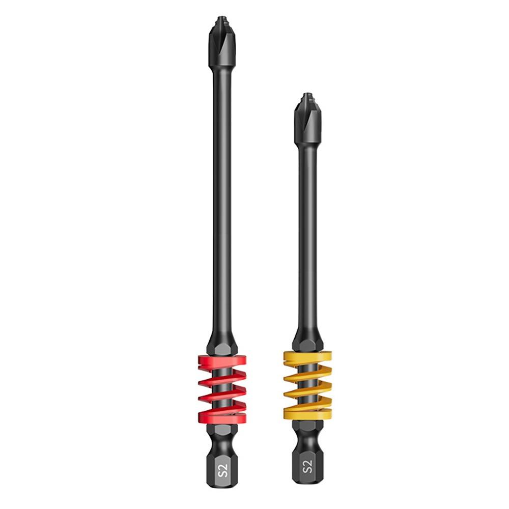 1/2/3Pcs Durable Non-slip Magnetic Bit with Spring Hexagonal Electric Screwdriver Cross Batch Head Electrician Tools