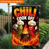 2D Flat, 2D Flat Printing Garden Flag 1pc, Chili Cook Off Durable Single-Sided Print Yard Flag, Garden & Home Holiday Decoration, 29.97x44.96 Cm, Flag