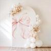 Pink Bow Pattern Party Arch Backdrop Elastic Cover for Baby Shower Birthday Banquet Background Decoration Po Studio Props