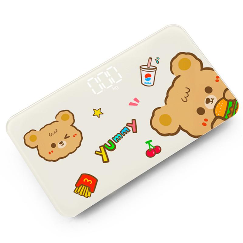 Portable Mini Cartoon Bathroom Scale Electronic Weight Scales Bascula Lcd Digital Scale Body Weight Smart Balance Boarding Scale