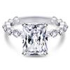 S925 Sterling Silver Large Square Princess-Cut Zircon Diamond Ring for Women