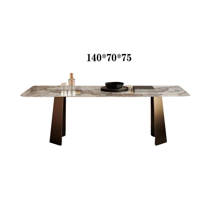 RWJ Metal Table Legs Rectangular Imported Bright Luxury Slate Designer Dining Table and Chair