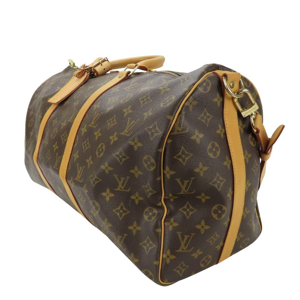 Used LOUIS VUITTON Boston Bag Kiepol 50 Bandriere M41416 Monogram Brown Travel