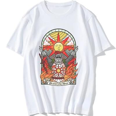 Praise The Sun Youth Tees Harajuku Retro T Shirt Men Clothing Unisex Short-sleev Dark Souls 3 Church of   Graphic Tshirts
