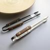 Rivet Walnut 304 Stainless Steel Barbecue Clip Non-slip Korean Tongs Anti-scalding Outdoor Camping Tool Hot Pot Food Clips