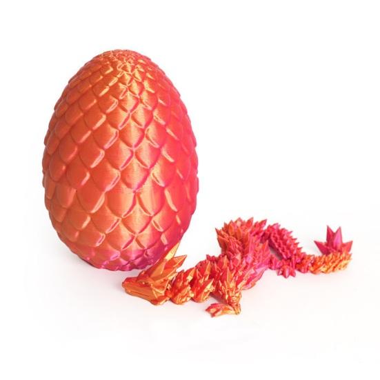 3D Printed Dragon Egg Toy Movable Joints Articulated Dragon Figurine Model Toy Desktop Decoration Kids Adults Collection Gifts