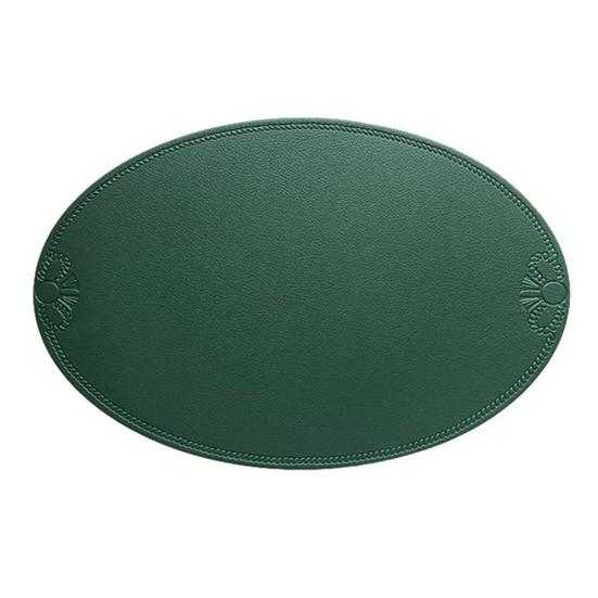 Yousheng Oval Placemat Dining Table Heat Insulation Pad Imitation Leather Waterproof Placemat Protect Table Top from Scratches And Spills for Home