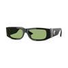 Versace Solid Color Design Acetate Rectangular Sunglasses Men's Black 17044485 O4476U-OGB1255-Black 55