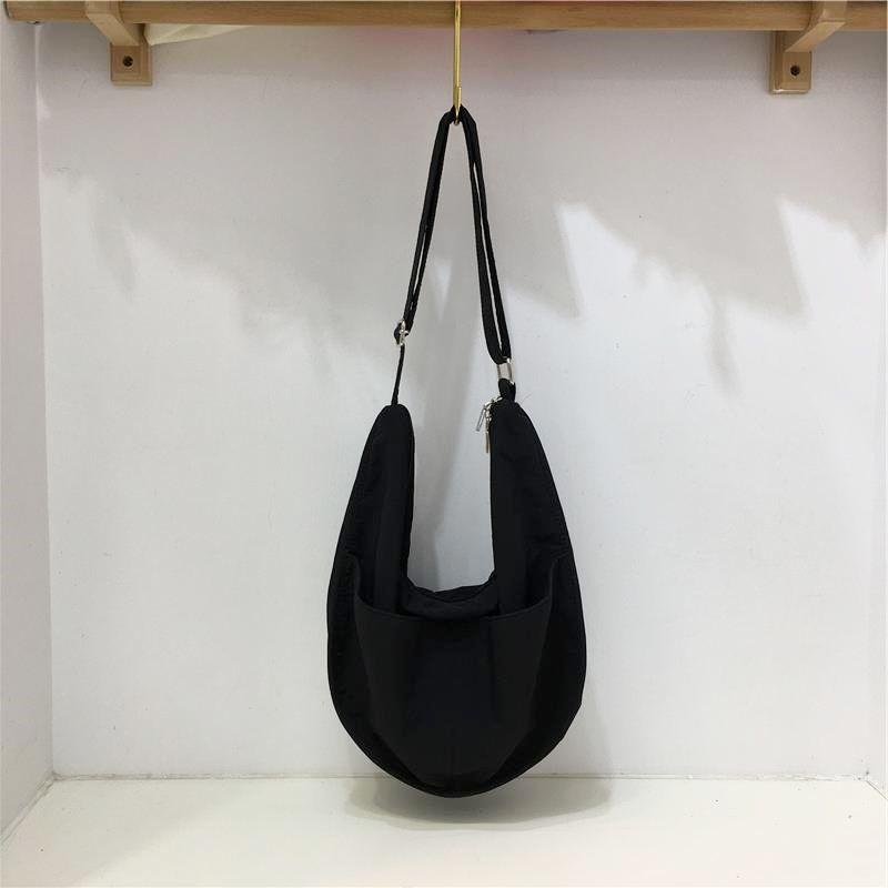 

Japanese Leisure Niche Style Nylon Work Clothing One-Shoulder Canvas Bag Black