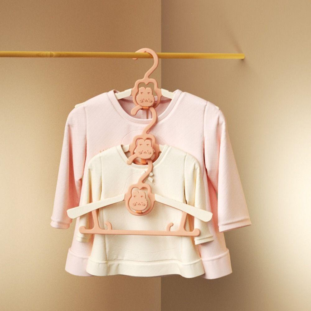 10Pcs Windproof Telescopic Baby Hangers Non-slip Kids Coat Hanger Cute Clothes Organizer  Kids Room