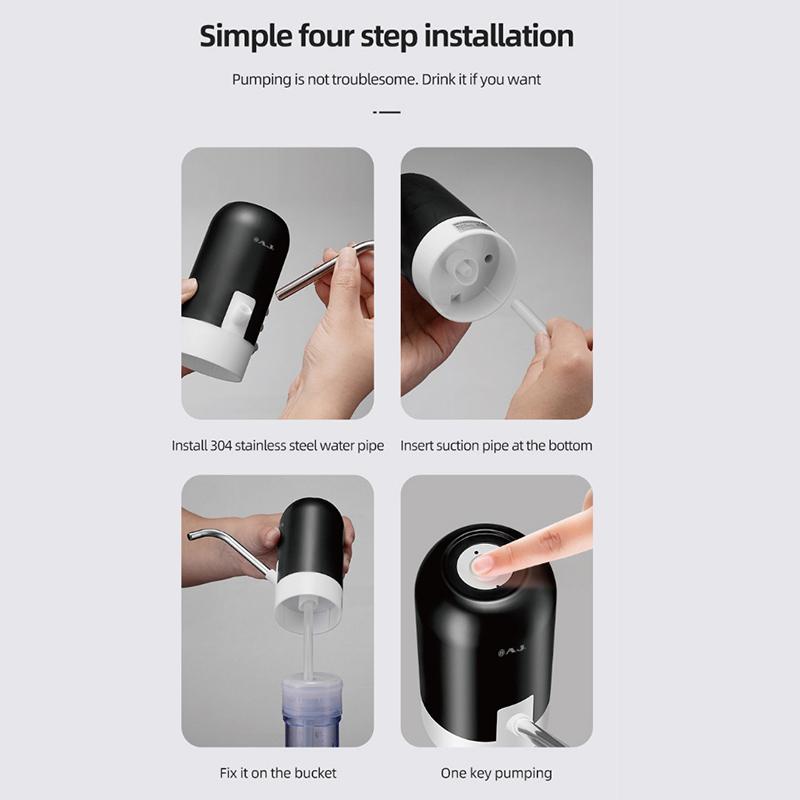 Automatischer Wasserspender Pumpe USB-Aufladung Tragbar Wasserflaschenpumpe Einfach zu bedienen