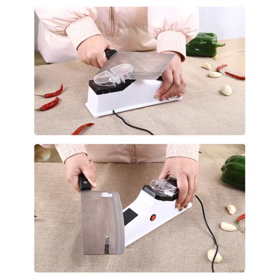 Ηλεκτρική Ξύστρα Μαχαιριών Διπλής Όψης Ξύστρα Κουζίνας για Μαχαίρια Ψαλίδια 5s Γρήγορο Ακόνισμα Οικιακό Εργαλείο Ακονίσματος Μαχαιριών