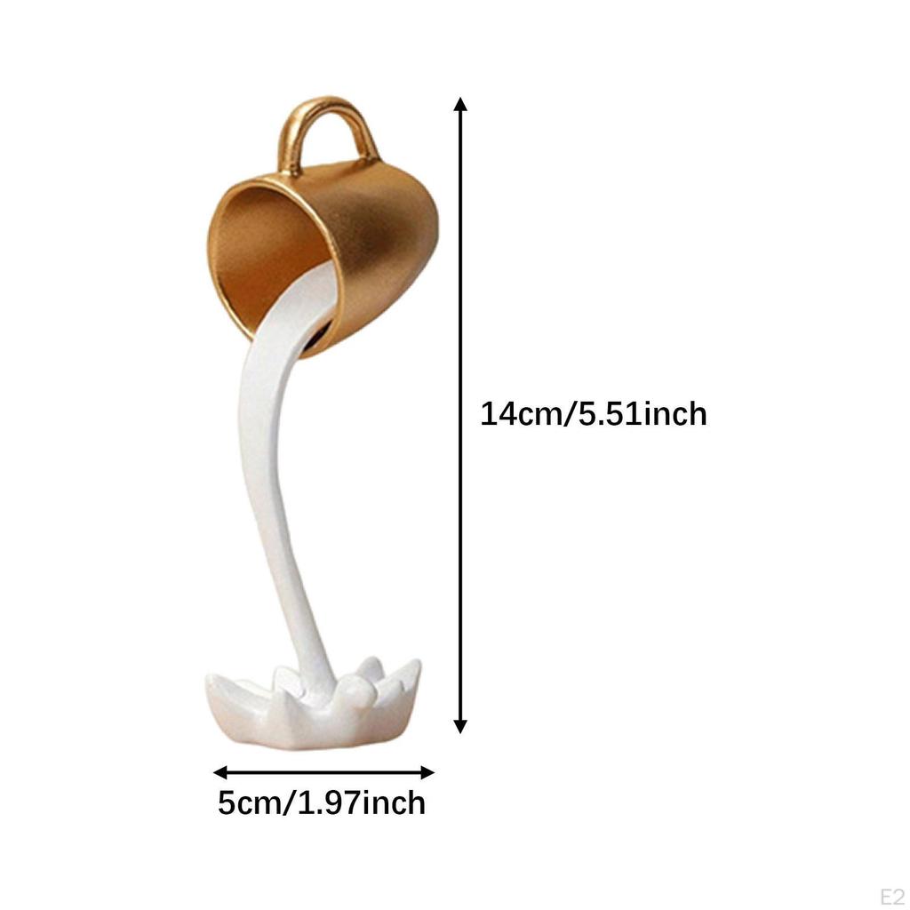 Floatings Coffee Cup Cafe Art Decoration Modern Sculpture Pouring Mug Resin Ornament for