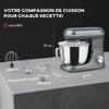 Stand Mixer 1300 W, Professional Kneading Mixer 4.5 L, Stainless Steel Bowl, 6+P Speeds and Pulse, Silver