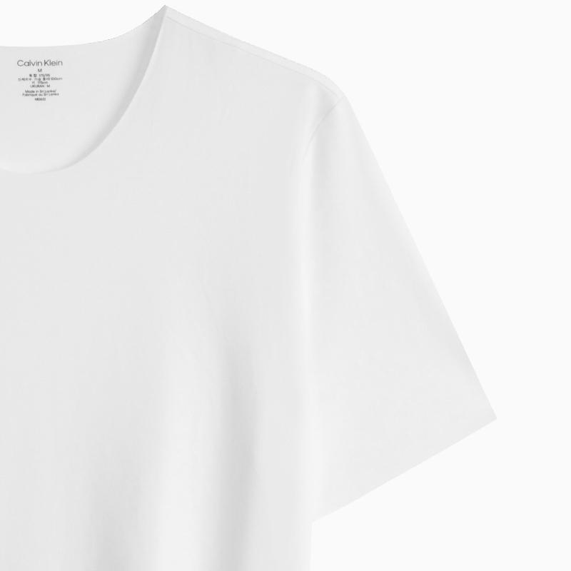 Calvin Klein Minimalist Embroidered Comfortable Home Short Sleeve Top Pajamas Men Tops Moonlight-White NB3632100