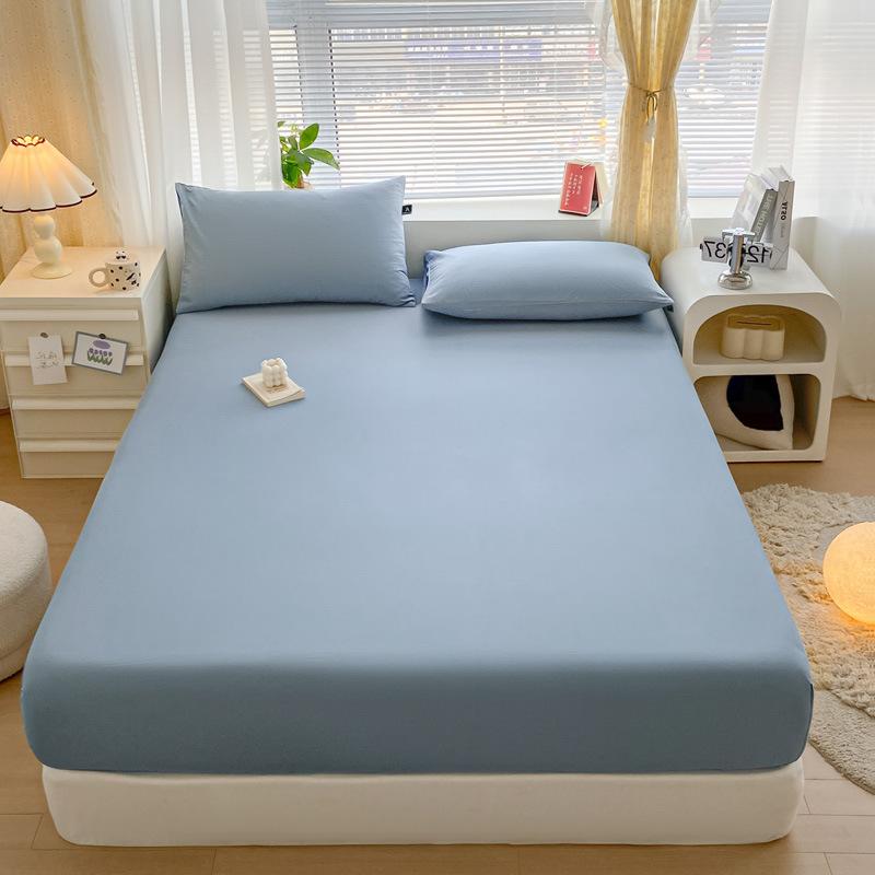 Pure Cotton Solid Color Single Product Fitted Sheet Bed Cover Dust Cover Bed Bag Protective Cover