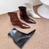 Dámské Martinovy boty s vnitřním zvýšením 2025 nové podzimní a zimní temperamentní tenké špičaté klínový podpatek vysoký podpatek krátké boty zadní zipové boty