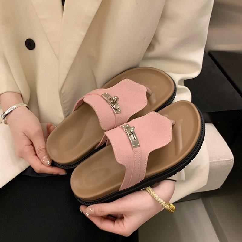 2025 Season Fashion Slippers Women Wear Shabken Shoes Versatile New Casual Boken Flip-flops Sandals