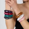 Fashion Exaggerated Opening Acrylic Bracelets for Women Simple Blended Jelly Colored Curved Cuff Bangle Female Jewelry