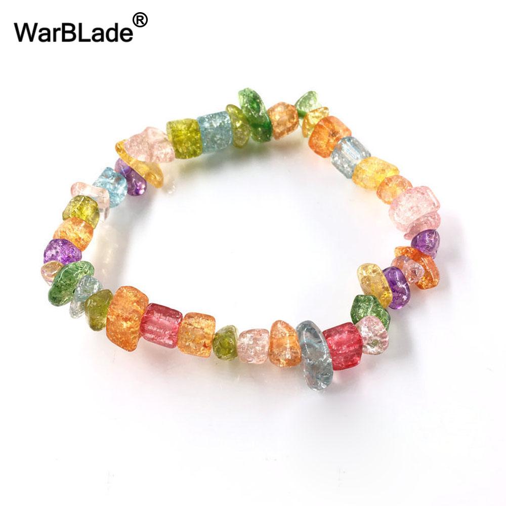 Natural Gemstone Chip Bracelet Amethyst Irregular Stone Beaded Stretch Bangle for Women