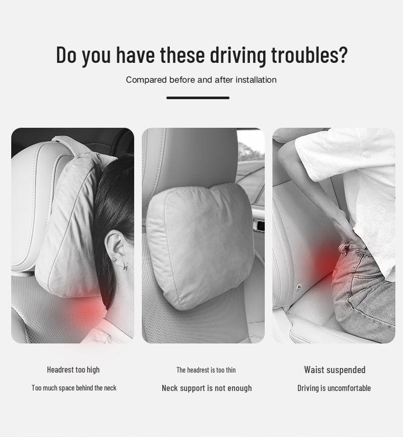 Car Headrest Neck & Lumbar Support Pillow for AITO, Li Auto, Tesla, BYD, AION
