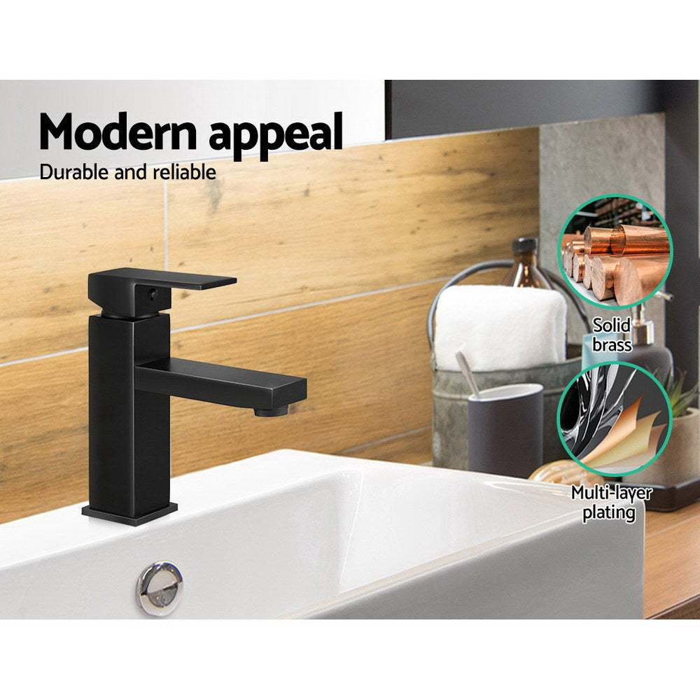 Bathroom Sink Taps Cefito Basin Mixer Tap Faucet Bathroom Vanity Counter Top Wels Brass Black