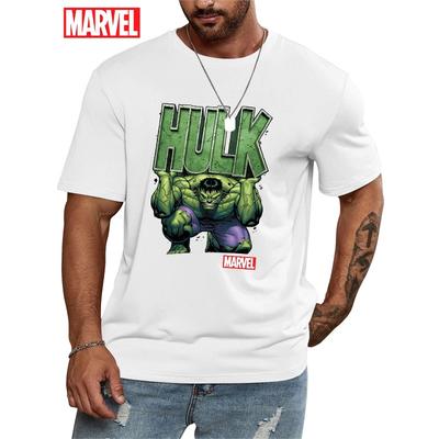 Koszulka z nadrukiem kreskówkowym Superbohatera Hulka Marvel Lato Męska i Damska Duże Rozmiary Modny Luźny Codzienny Top z Krótkim Rękawem