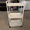 Versatile Multi-Tier Storage Cart - White Plastic, Perfect for Kitchen, Bathroom & Bedroom Organization