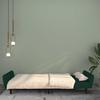 2 Seater Sleeper Sofa In Dark Green Velvet
