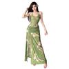 European and American Style 2026 Summer New Girl Retro Sexy Neck Slim Split Dress Women