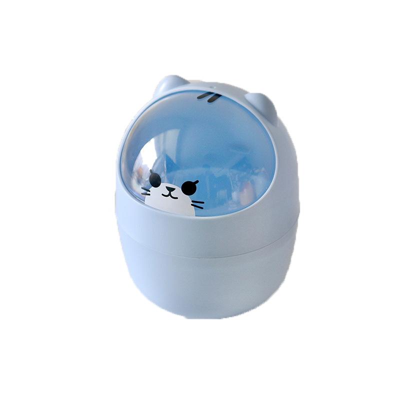 Ins Style Kreativer süßer Home-Desktop mit Deckel Mülleimer Kleine Mini Kawaii Schlafzimmer Schreibtisch Aufbewahrungsbox Stifthalter Geben Sie einen Aufkleber