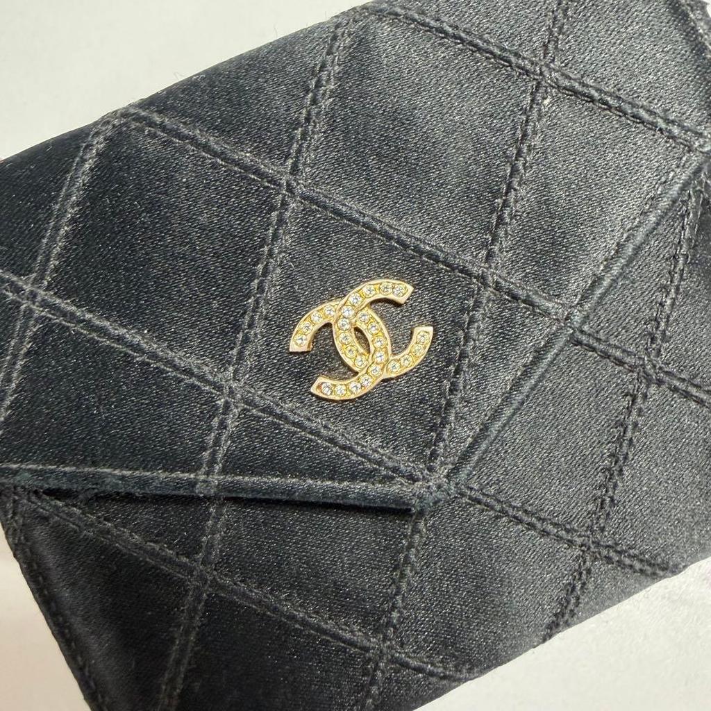 Used Chanel Bicolor Satin Rare Card Case