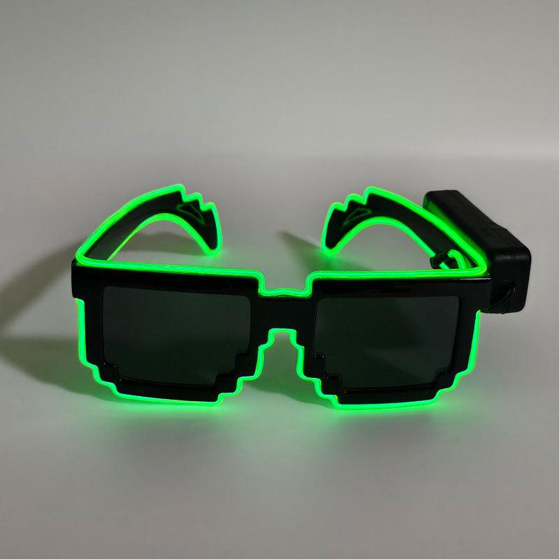 LED Blinkende Mosaik-Sonnenbrille - Kabellose Leuchtbrille für Partys & Clubs