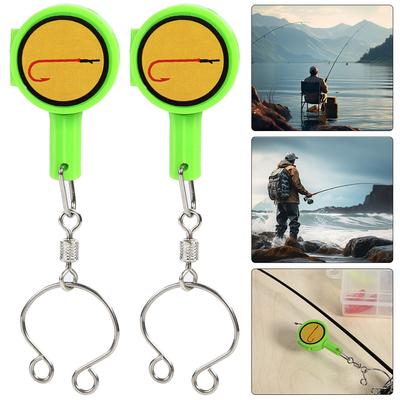 2Pcs Fishing Quick Knot Tool Fast Tie Nail Knotter Cutter Fishing Device (Green)