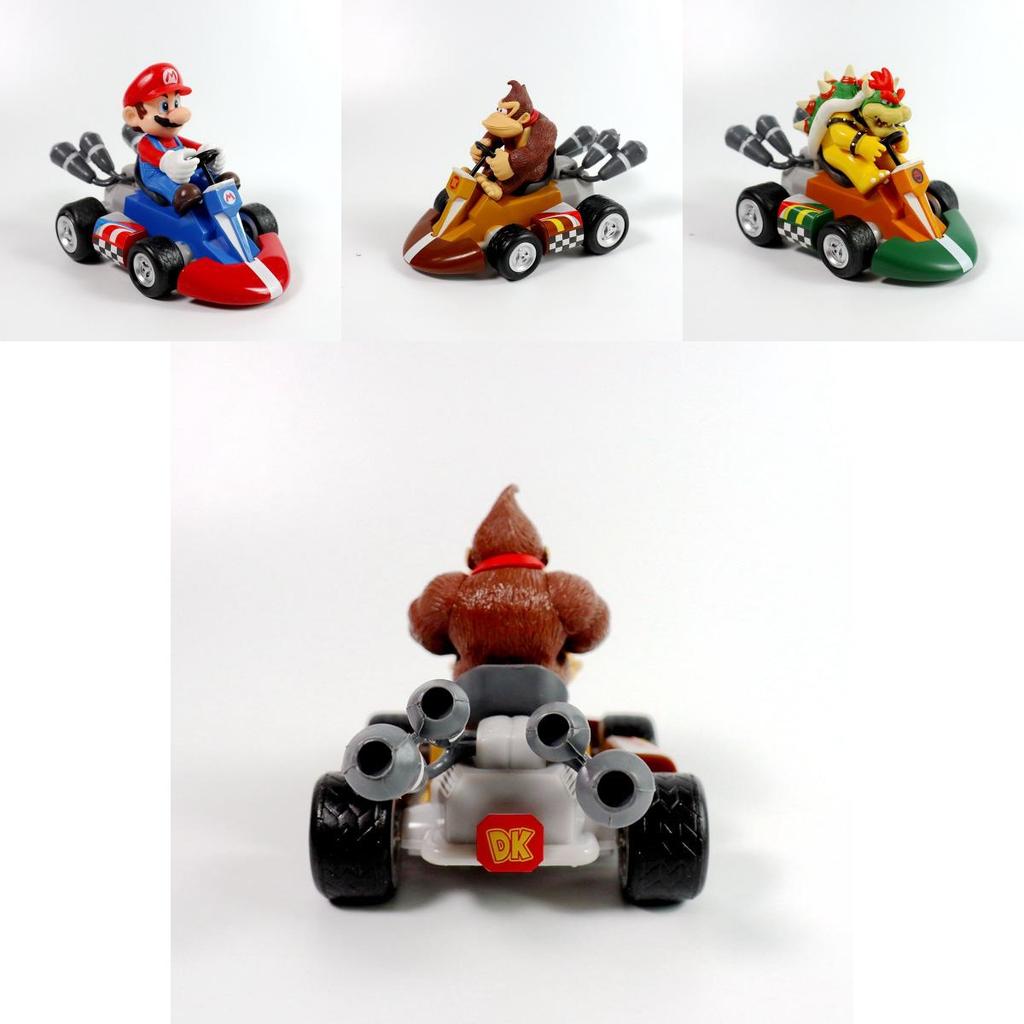 Gifts Super Mario Kart Princess Peach Pull Back Figure Car Pvc Toy Collection With Dismantlable Limbs