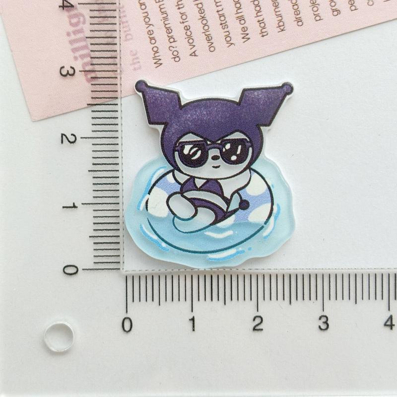 10Pcs New Acrylic Kawaii Cartoon Anime Summer Fun Series Clip Book Diy Jewelry Party Children Gift Hairpin Accessories A105