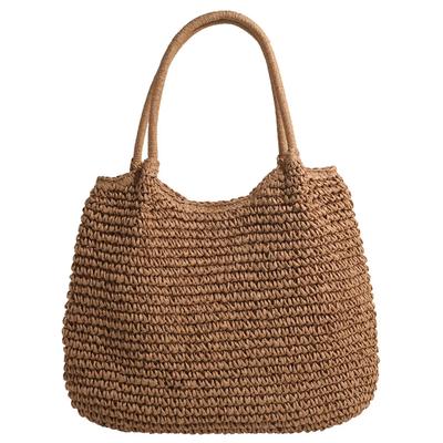Large Capacity Weaving Underarm Bag Summer Straw Crochet Women Tote Handbag Hasp Closure Retro Beach Shoulder Bag Daily Bag 2025