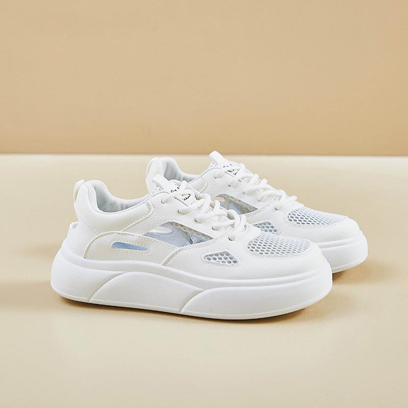 Nové letní bílé boty pro studentky zvyšující výšku prodyšné sportovní boty trendy ležérní boty