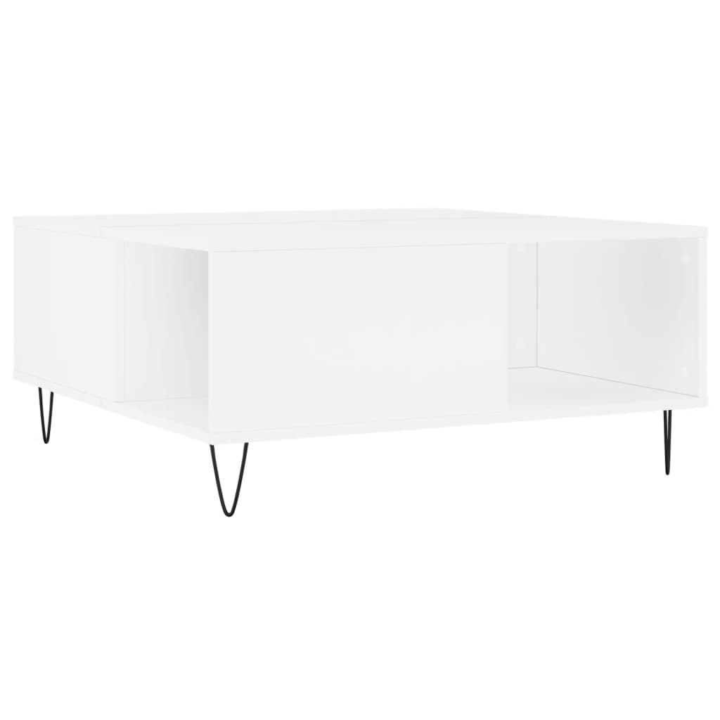 Coffee Table, White 80X80X36.5 Cm, Wood-Based Material