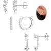 3 Pairs Cubic Zirconia Stacks Women's Stud Earrings Set Piercing Dainty Gold Plated Huggie Hoops CZ Earrings Jewelry Gifts