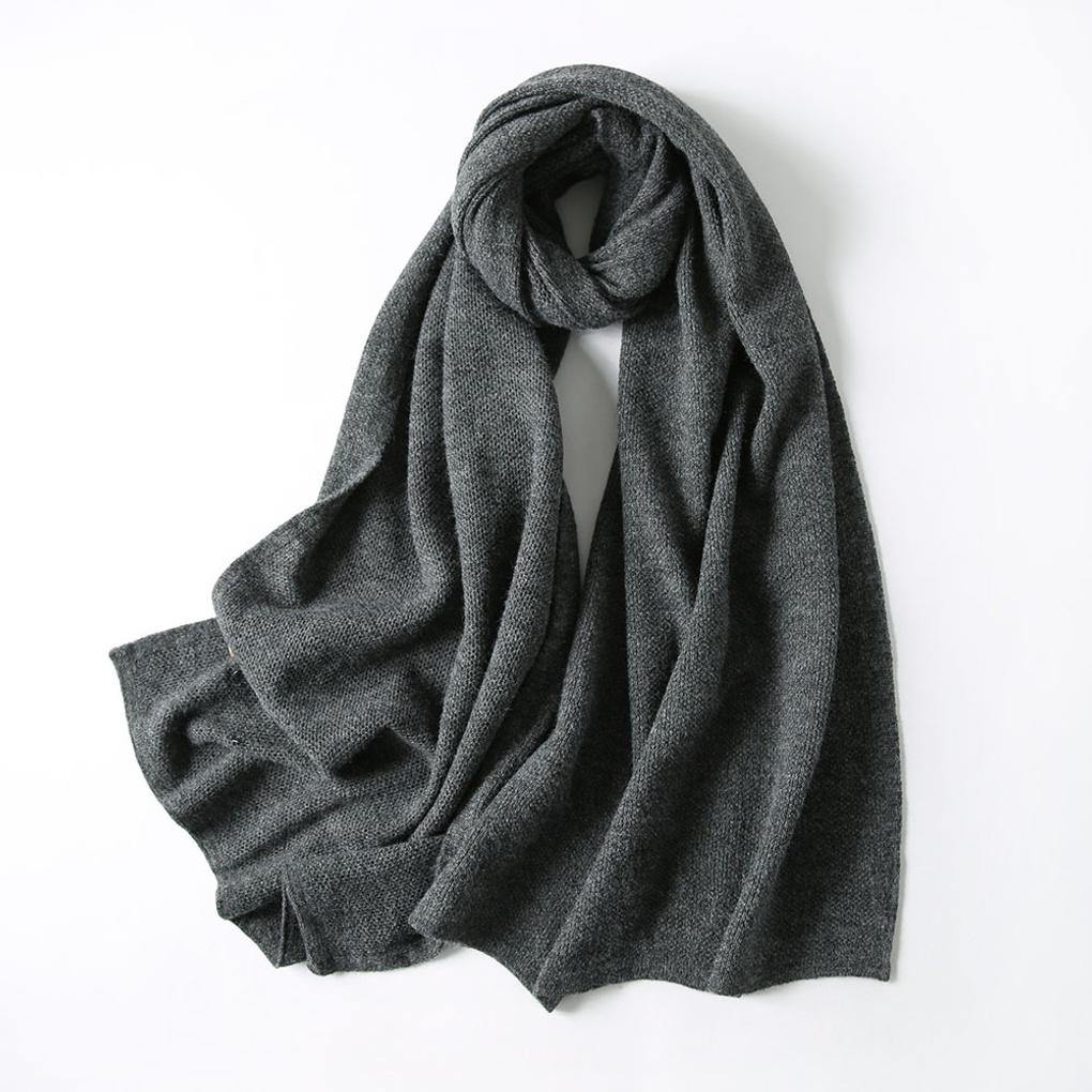 Cozy Knit Scarf Unisex Couple Winter Muffler (Gray)