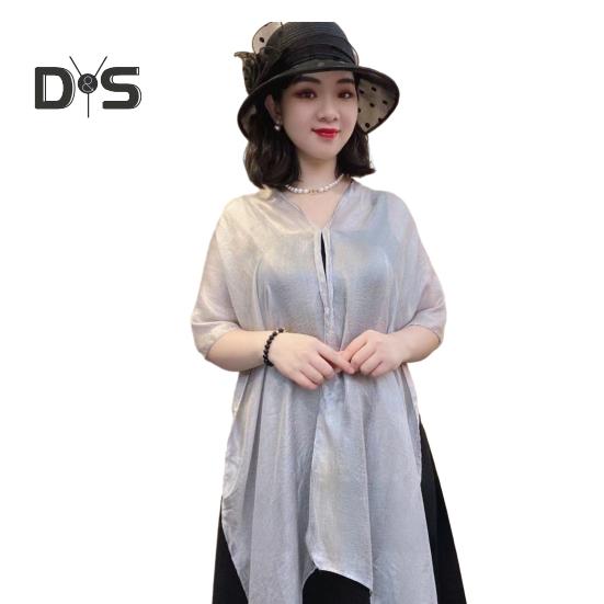 

Летняя шаль с V-образным вырезом, планкой на пуговицах, легкая защита от солнца, универсальная пляжная шаль, однотонная шаль для отпуска с солнцезащитным кремом светло-серый