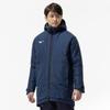 Mizuno Breath Thermo Insulated Training Dress Navy Mid-Length Coat, Heat-Generating Material, Water-Repellent, Windproof, 32MEC650,