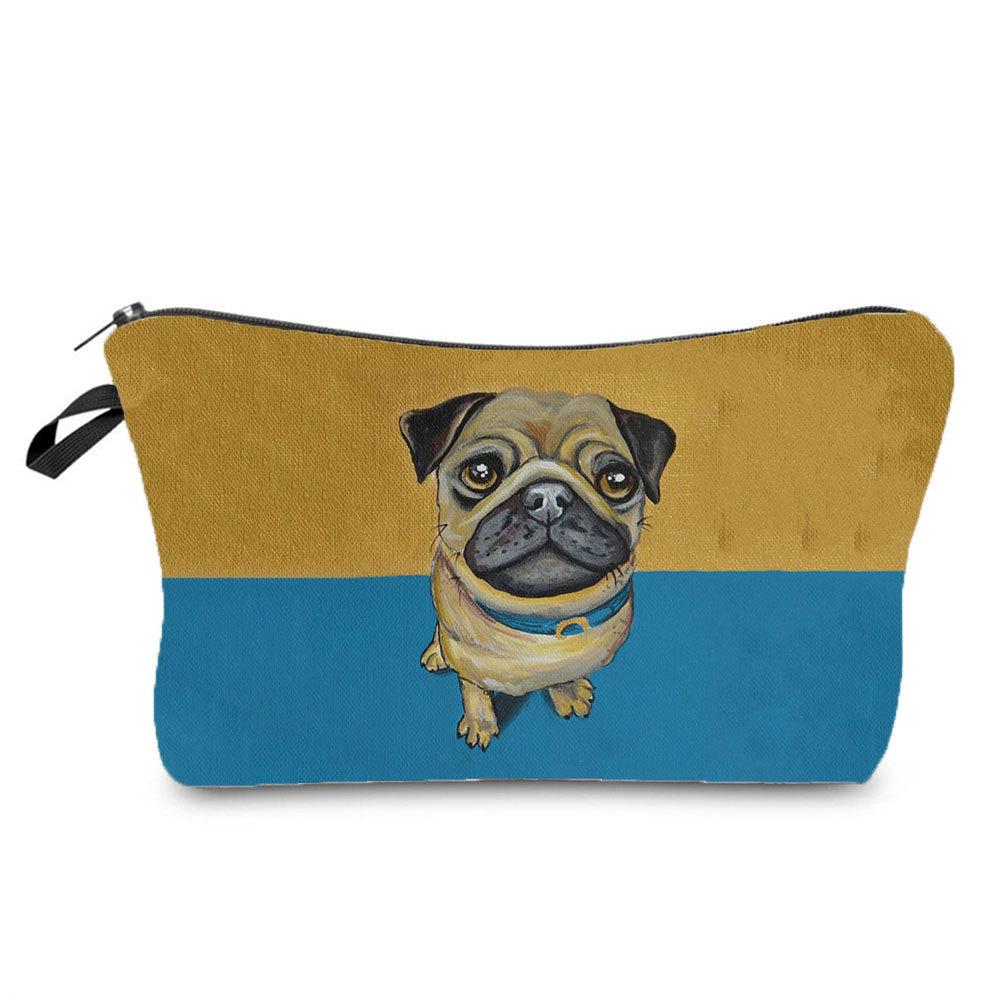 Women Dog Print Cosmetic Bag Toiletries Organize Travel Storage Case 6420